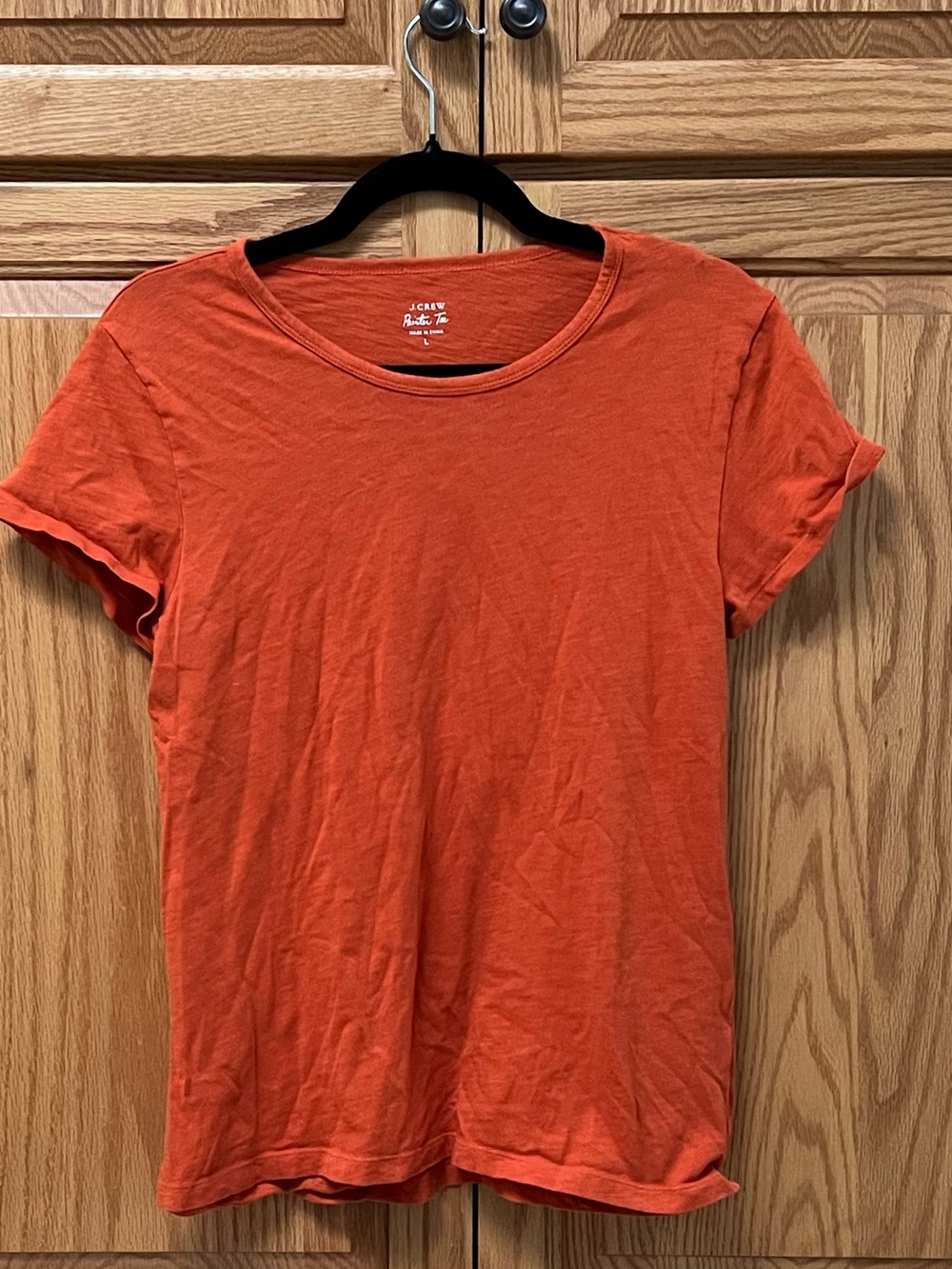 J. Crew Short-Sleeve Crewneck Tee in Orange, GUC, Size L